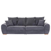 BIG SOFFA i manchester mörkgrå  - mörkgrå/ekfärgad, Klassisk, trä/textil (270/72/109cm) - MID.YOU