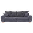 BIGSOFA in Cord Dunkelgrau  - Eichefarben/Dunkelgrau, KONVENTIONELL, Holz/Textil (270/72/109cm) - Carryhome