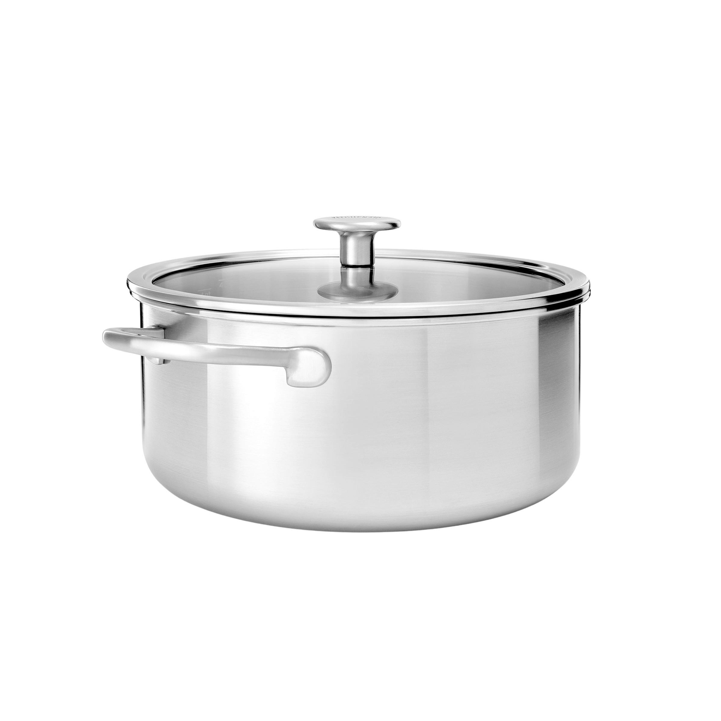 KASSEROLLE Multi-Ply Stainless Steel 4.9 l  - Edelstahlfarben, Basics, Glas/Metall (24cm) - Kitchenaid