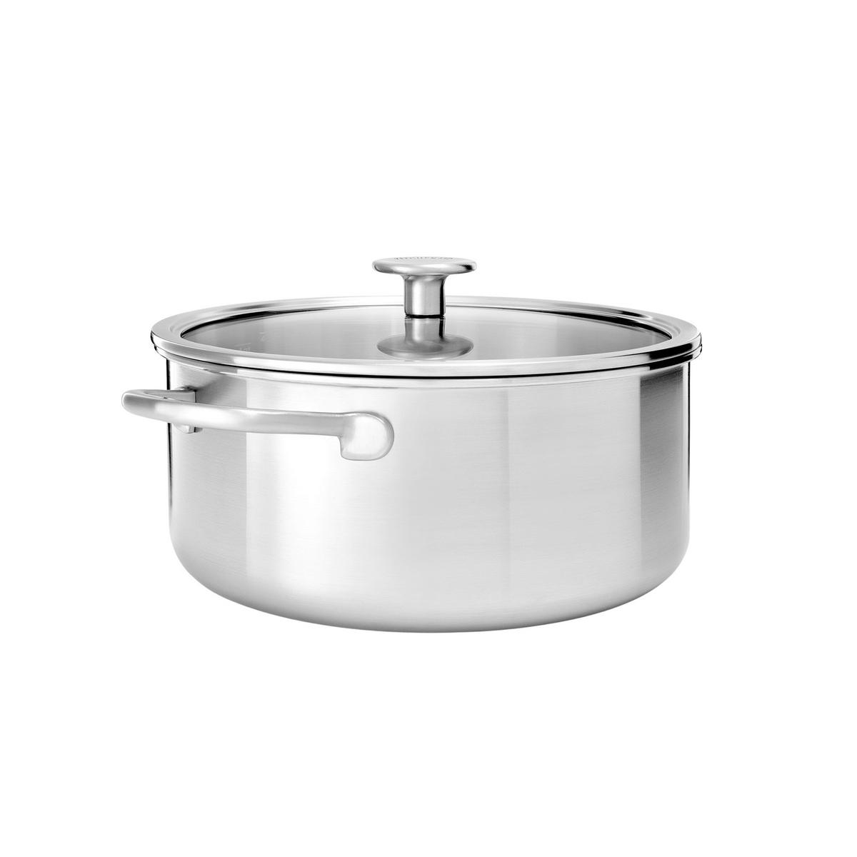 KASSEROLLE Multi-Ply Stainless Steel 4.9 l  - Edelstahlfarben, Basics, Glas/Metall (24cm) - Kitchenaid