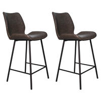 BARHOCKER-SET Lederlook Anthrazit  - Anthrazit/Schwarz, KONVENTIONELL, Kunststoff/Textil (47/99/40cm) - MID.YOU