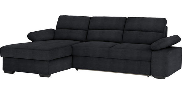 ECKSOFA Anthrazit Flachgewebe  - Dunkelbraun/Anthrazit, KONVENTIONELL, Kunststoff/Textil (166/258cm) - Cantus