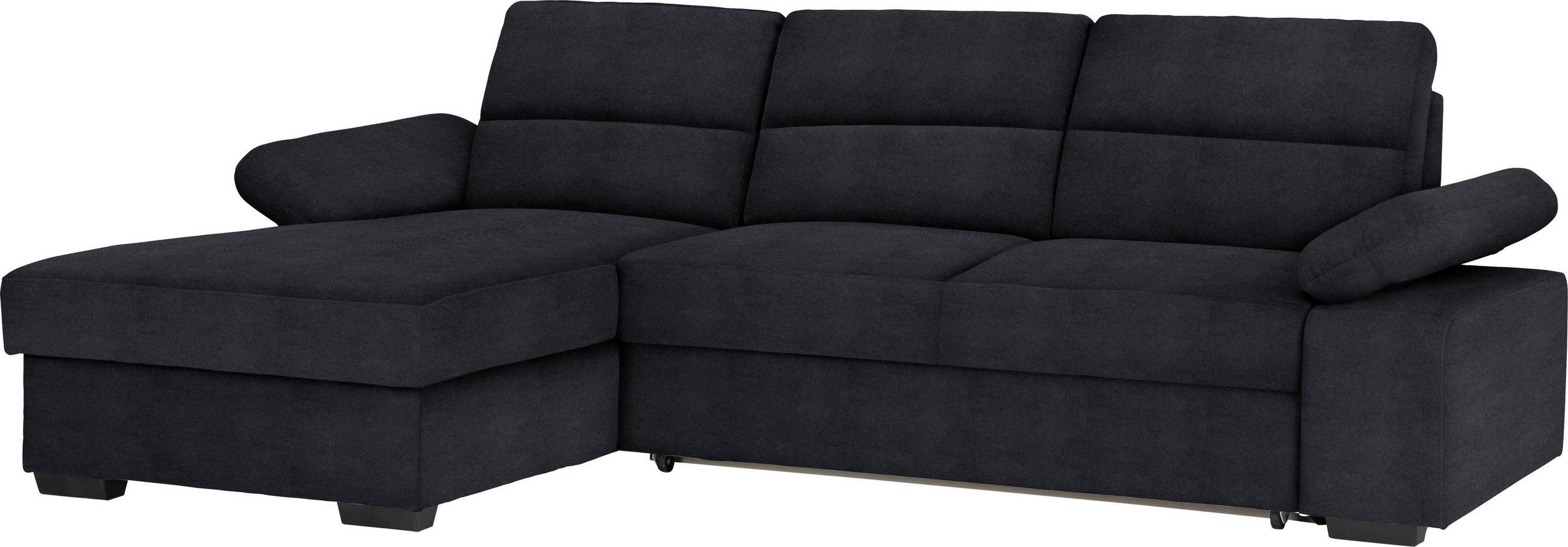 ECKSOFA Anthrazit Flachgewebe  - Dunkelbraun/Anthrazit, KONVENTIONELL, Kunststoff/Textil (166/258cm) - Cantus