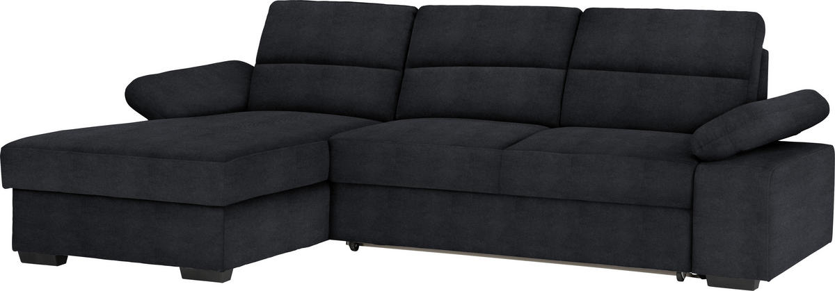 ECKSOFA in Flachgewebe Anthrazit  - Dunkelbraun/Anthrazit, Konventionell, Kunststoff/Textil (166/258cm) - Cantus