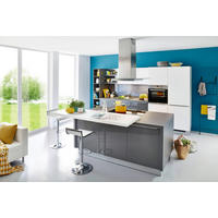EINBAUKÜCHE LUX  - Weiß/Grau, Design, Holzwerkstoff - Nolte Küchen