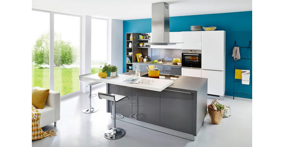 EINBAUKÜCHE - Weiß/Grau, Design, Holzwerkstoff - Dieter Knoll
