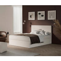 BOXBETT 140/200 cm  in Creme  - Creme/Schwarz, Basics, Holz/Kunststoff (140/200cm) - Livetastic