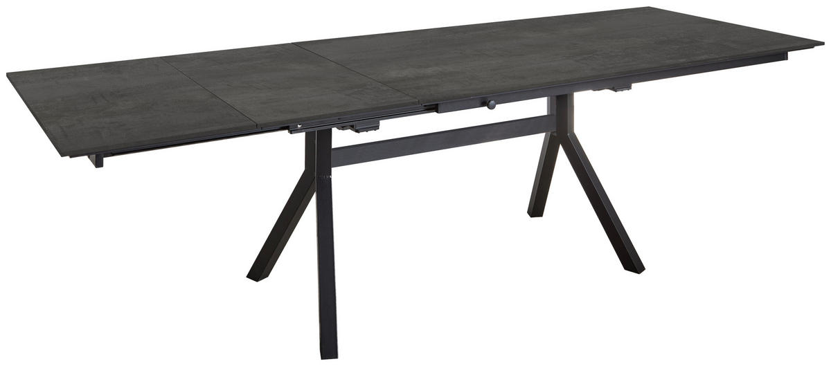ESSTISCH Schwarz rechteckig  ausziehbar, in verschiedenen Größen erhältlich, in verschiedenen Holzdekoren erhältlich  - Schwarz, Basics, Holzwerkstoff/Metall (180-280/95/76cm) - Celina Home