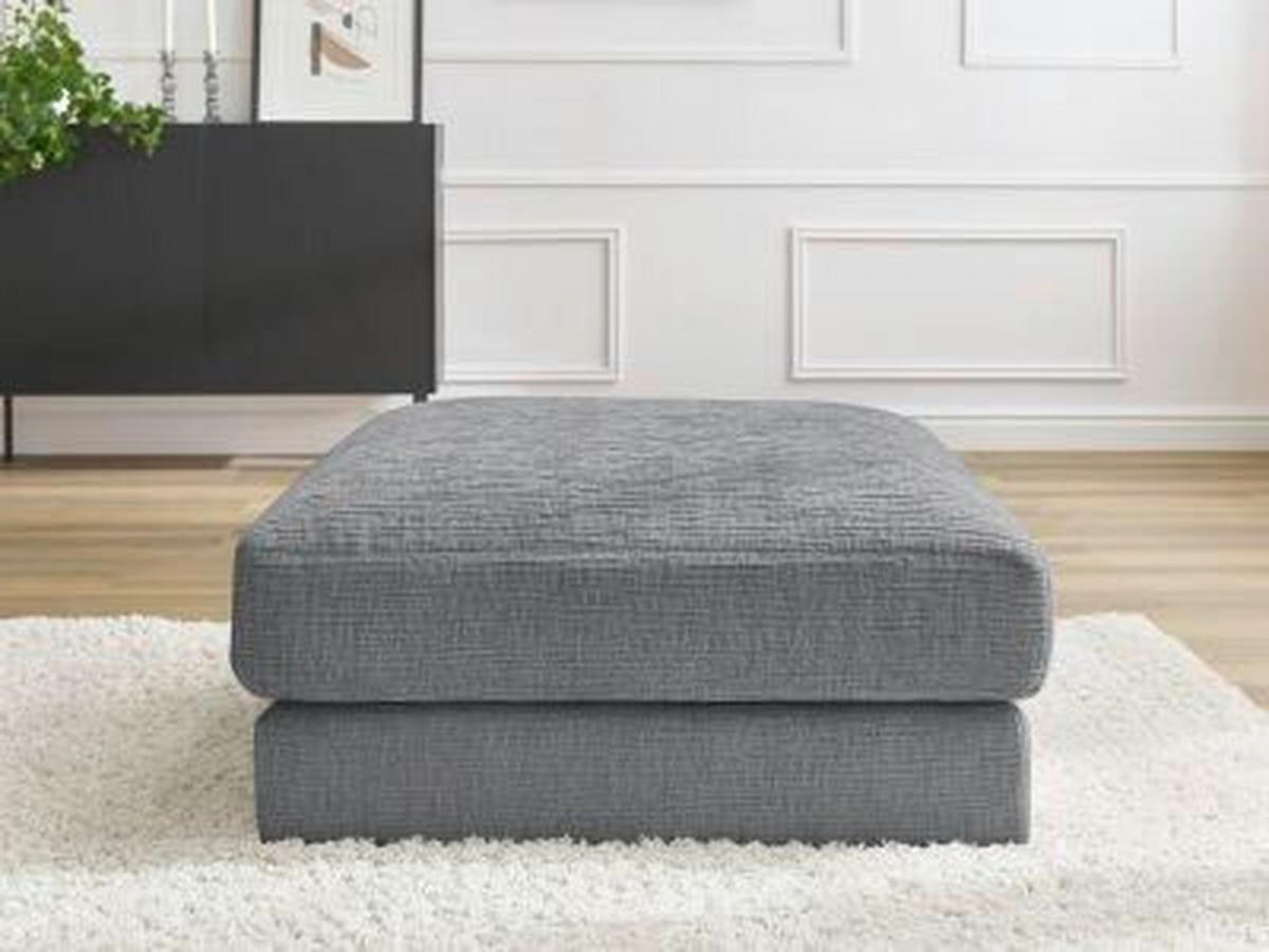 HOCKER LEONARD Struktur Dunkelgrau  - Dunkelgrau/Schwarz, MODERN, Kunststoff/Textil (86/43/86cm)