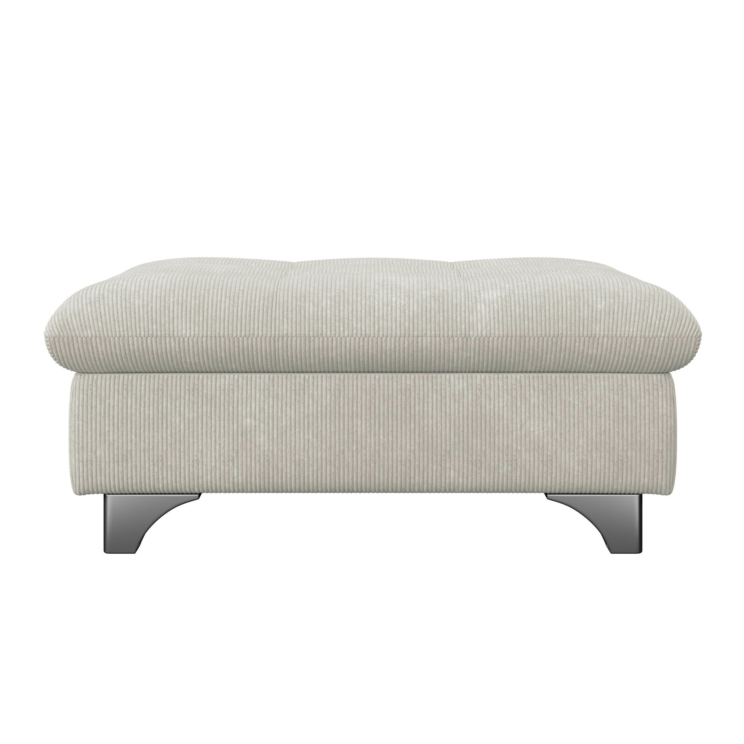 HOCKER Chenille Elfenbein  - Chromfarben/Elfenbein, KONVENTIONELL, Textil/Metall (108/46/108cm) - Livetastic