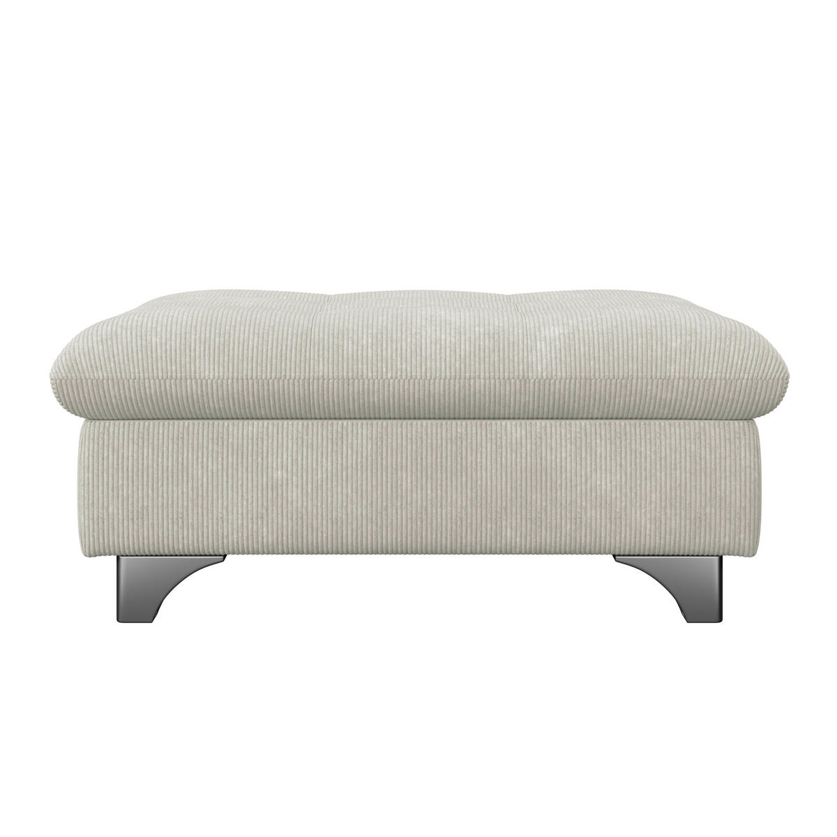 HOCKER Chenille Elfenbein  - Chromfarben/Elfenbein, KONVENTIONELL, Textil/Metall (108/46/108cm) - Livetastic