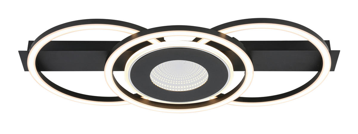 LED-DECKENLEUCHTE 60/28/6,5 cm  - Schwarz, Basics, Kunststoff/Metall (60/28/6,5cm) - Boxxx