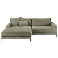 ECKSOFA in Flachgewebe Grün  - Schwarz/Grün, Design, Textil/Metall (190/272cm) - Lomoco
