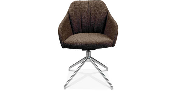 ARMLEHNSTUHL in Aluminium Flachgewebe - Dunkelbraun/Alufarben, Design, Textil/Metall (58/81,5-84,5/60cm) - Johann Jakob