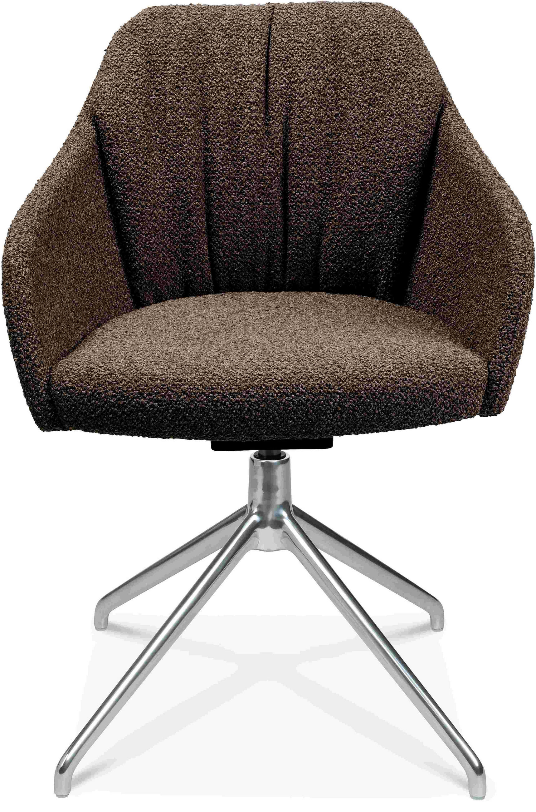 ARMLEHNSTUHL  in Aluminium Flachgewebe  - Dunkelbraun/Alufarben, Design, Textil/Metall (58/81,5-84,5/60cm) - Johann Jakob