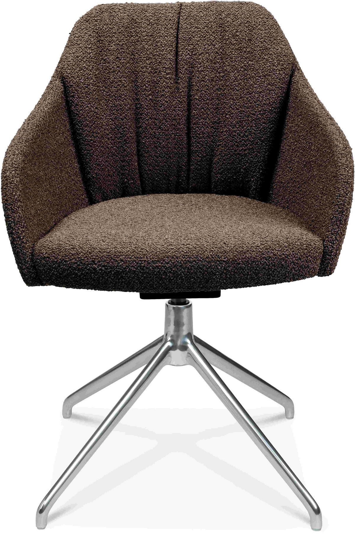 ARMLEHNSTUHL  in Aluminium Flachgewebe  - Dunkelbraun/Alufarben, Design, Textil/Metall (58/81,5-84,5/60cm) - Johann Jakob