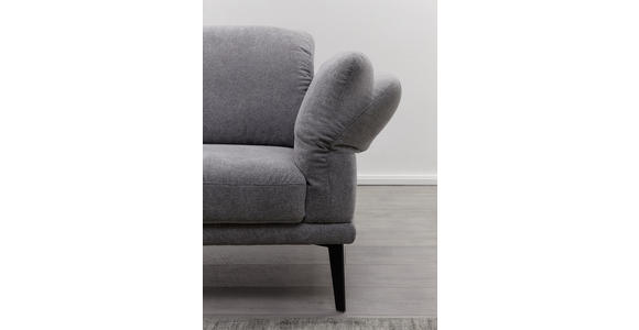 WOHNLANDSCHAFT Grau Webstoff - Schwarz/Grau, Design, Textil/Metall (226/292cm) - Valnatura
