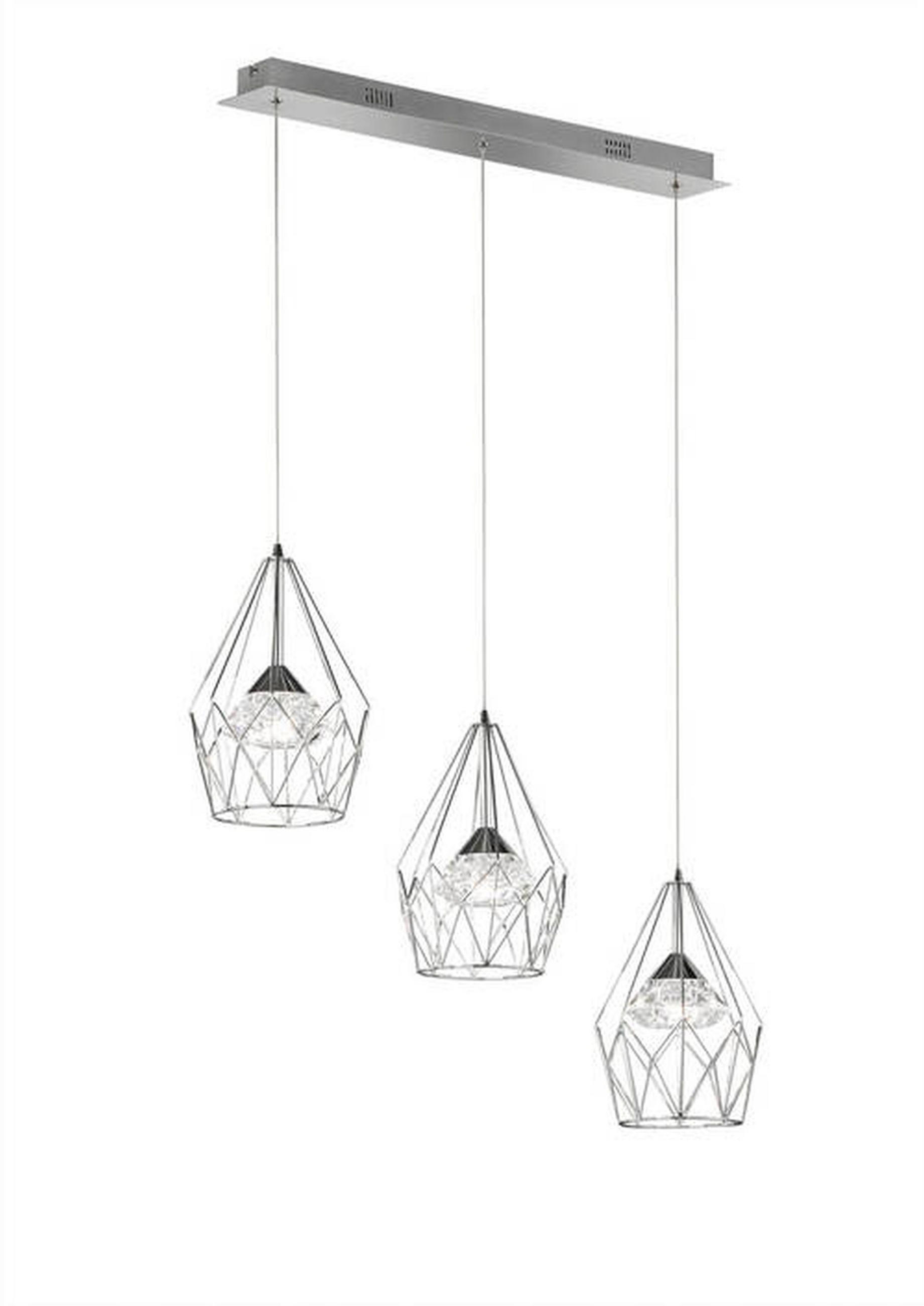LED-HÄNGELEUCHTE 76/150/20 cm  - Chromfarben, Design, Kunststoff/Metall (76/150/20cm)