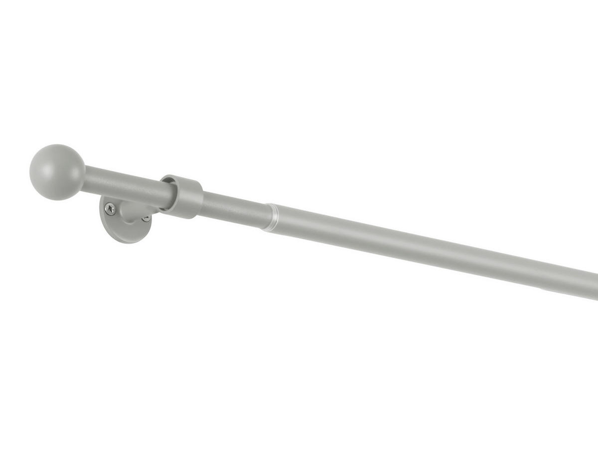 VORHANGSTANGENSET   - Hellgrau, Basics, Metall (120/8/3.3cm)