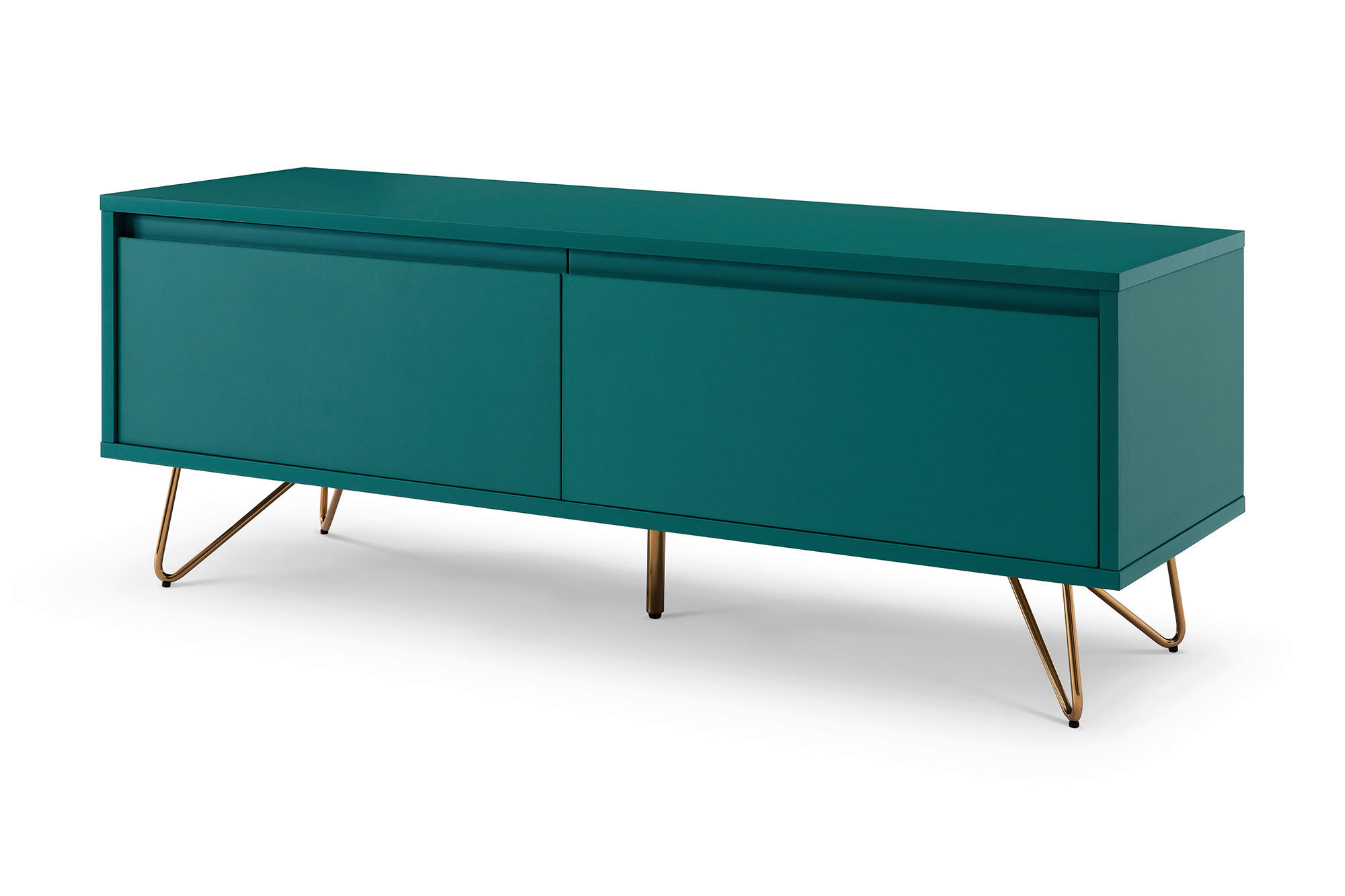 LOWBOARD  in 120/45/40 cm  - Blau/Messingfarben, Design, Holzwerkstoff/Metall (120/45/40cm) - Livetastic