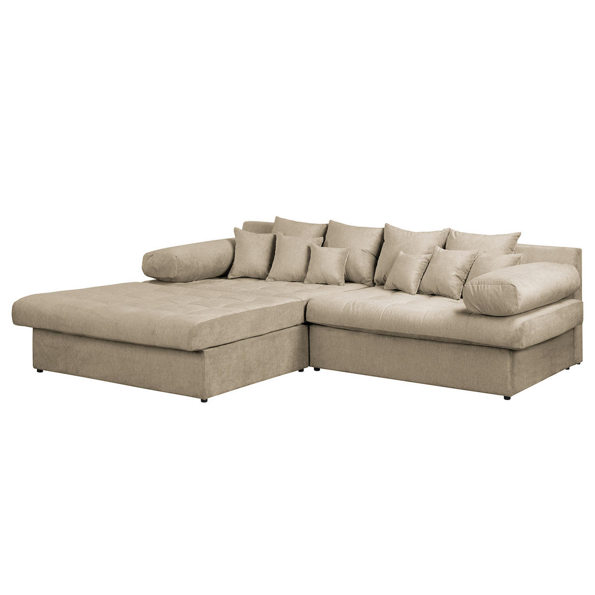 ECKSOFA Naomi Cappuccino Mikrofaser Rückenkissen  - Schwarz/Cappuccino, Design, Kunststoff/Textil (243/284cm) - P & B