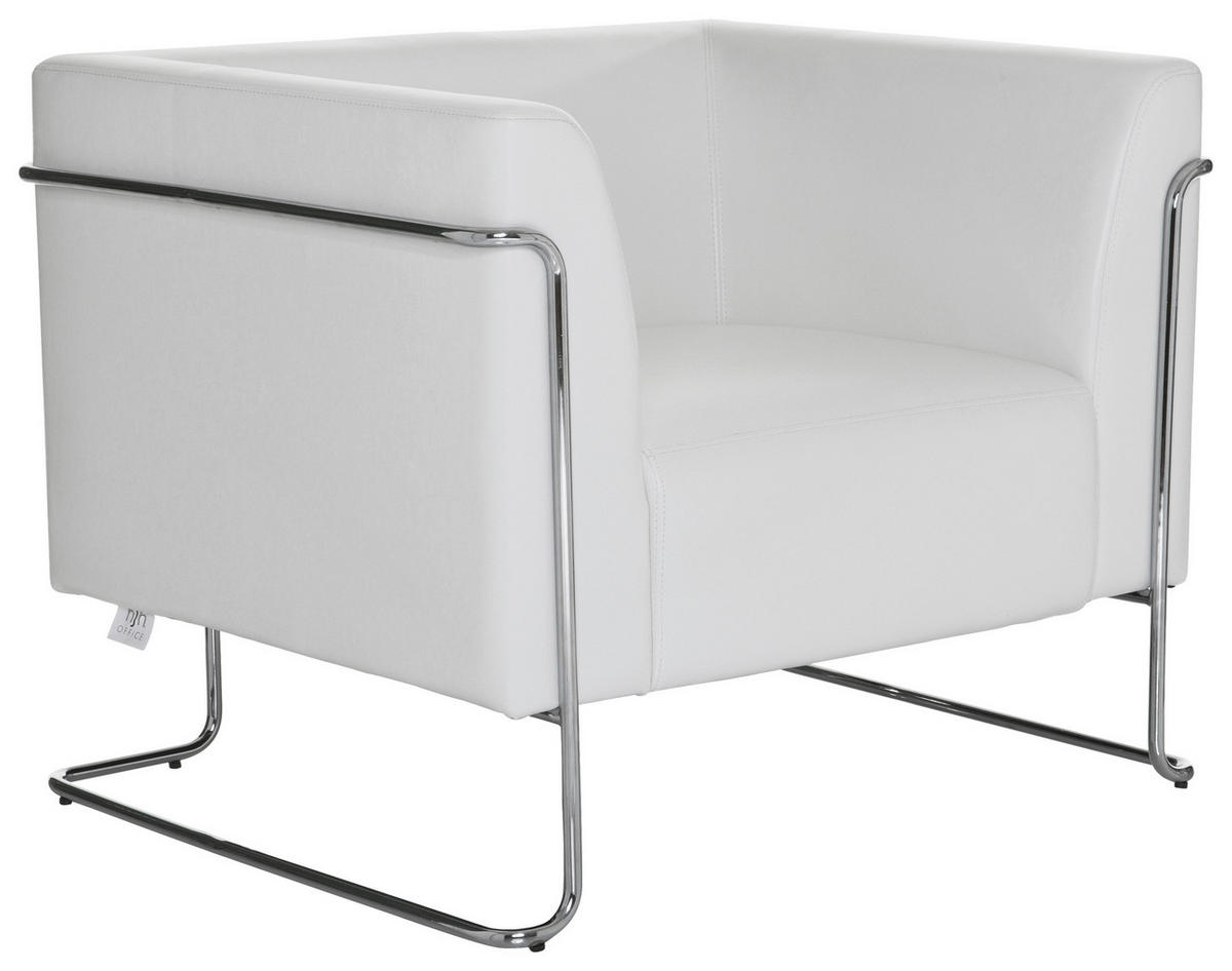 DIZAJNERSKI FOTELJ,  bela tekstil - barve kroma/bela, Moderno, kovina/tekstil (88/74/74cm) - MID.YOU