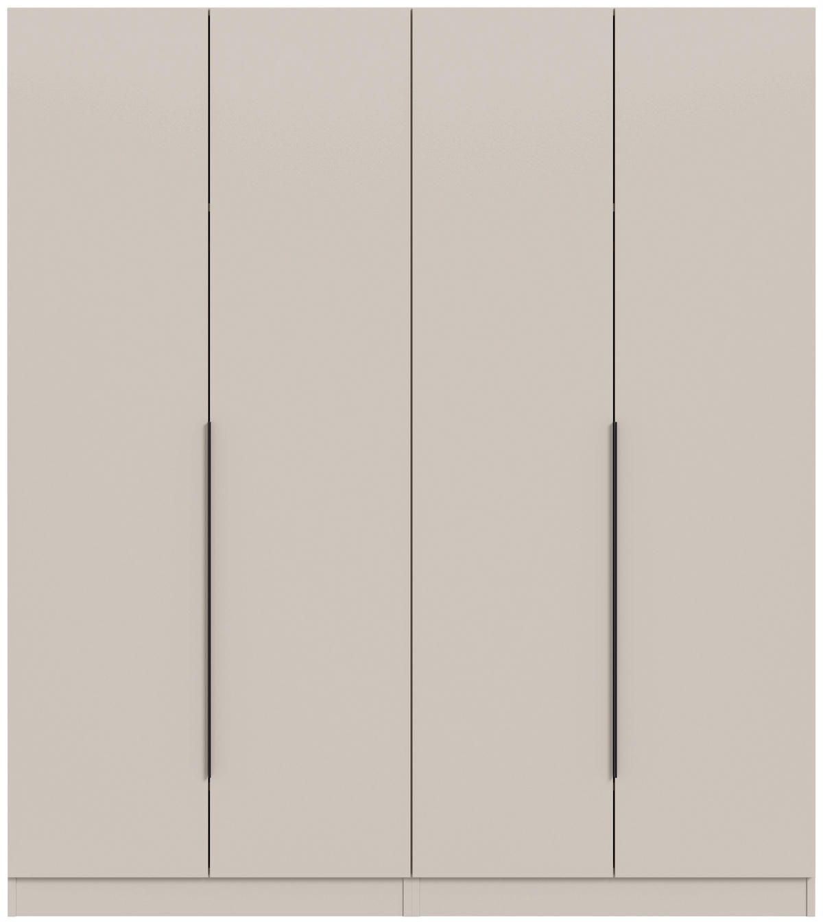 DREHTÜRENSCHRANK 160/181/52 cm,  in Kaschmir, 4-türig  - Kaschmir/Schwarz, MODERN, Holzwerkstoff/Kunststoff (160/181/52cm) - Livetastic