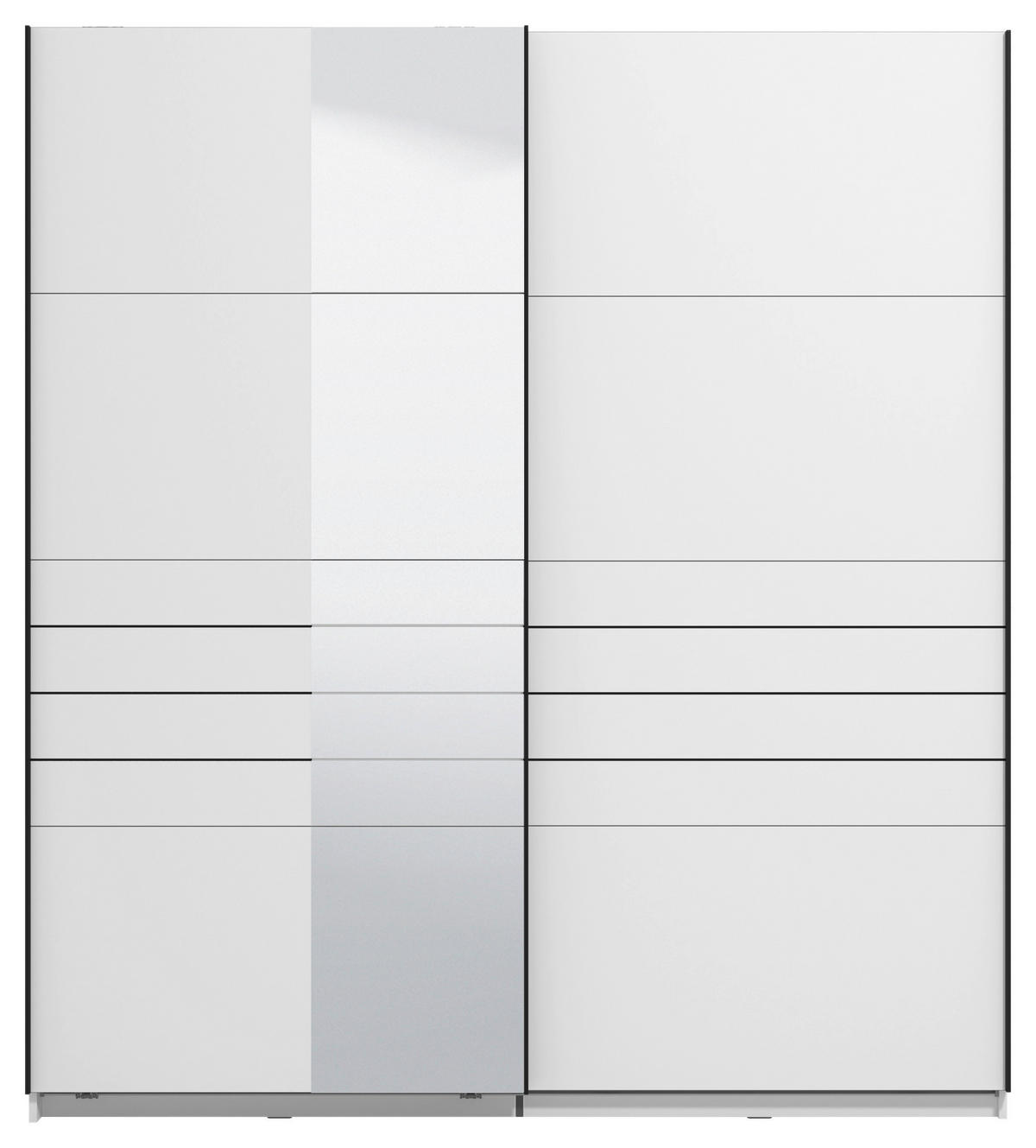 SKRIŇA S POS. DVER. – HOR.VED, biela, 195/217,5/61 cm - čierna/biela, Basics, kov/kompozitné drevo (195/217,5/61cm) - Xora