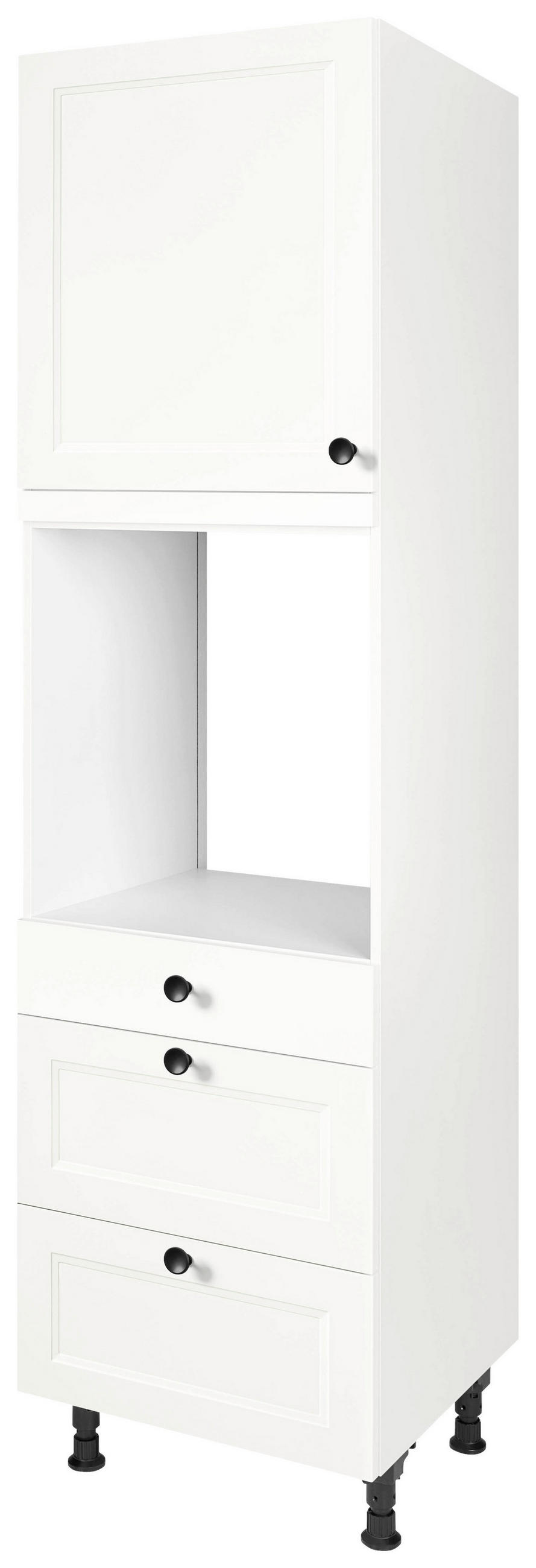 GERÄTEUMBAUSCHRANK 60/216,6/58 cm  in Weiß  - Schwarz/Weiß, MODERN, Holzwerkstoff/Metall (60/216,6/58cm) - Nobilia