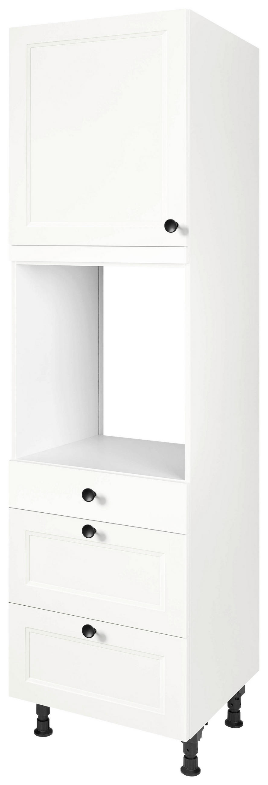 GERÄTEUMBAUSCHRANK 60/216,6/58 cm  in Weiß  - Schwarz/Weiß, MODERN, Holzwerkstoff/Metall (60/216,6/58cm) - Nobilia