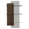 WANDREGAL  60/108/28 cm  - Greige/Nussbaumfarben, Design, Glas/Holz (60/108/28cm) - Moderano