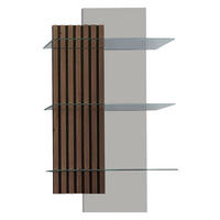 WANDREGAL  60/108/28 cm  - Greige/Nussbaumfarben, Design, Glas/Holz (60/108/28cm) - Moderano