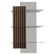 WANDREGAL 60/108/28 cm - Greige/Nussbaumfarben, Design, Glas/Holz (60/108/28cm) - Moderano