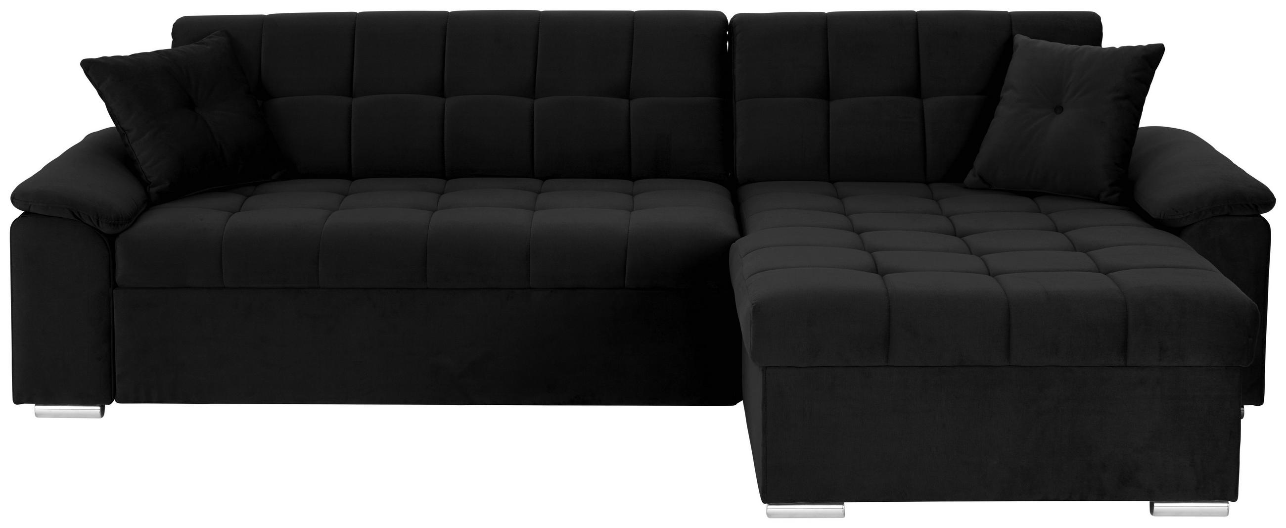 ECKSOFA Schwarz Zierkissen  - Schwarz, Trend, Textil (257/167cm) - Livetastic