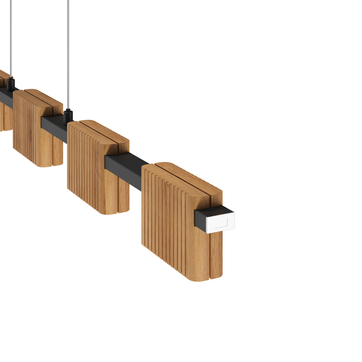 LED-HÄNGELEUCHTE 100/10/150 cm  - Schwarz, Natur, Holz/Metall (100/10/150cm) - Waldwelt