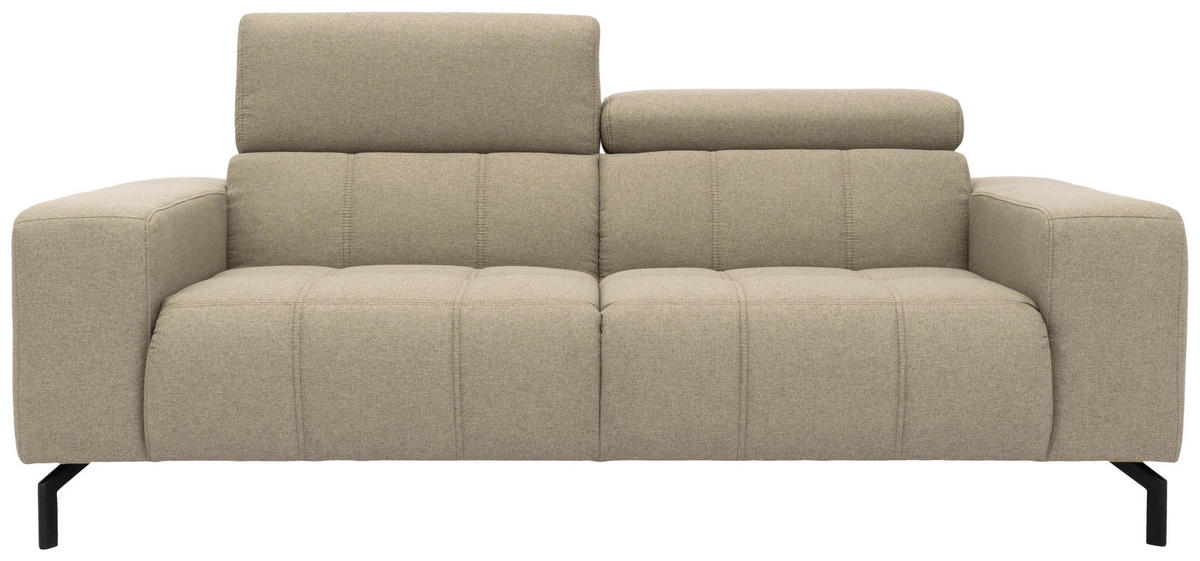 2-SITZER-SOFA Webstoff Schlammfarben  - Schlammfarben/Schwarz, Design, Textil/Metall (208/79/104cm) - MID.YOU