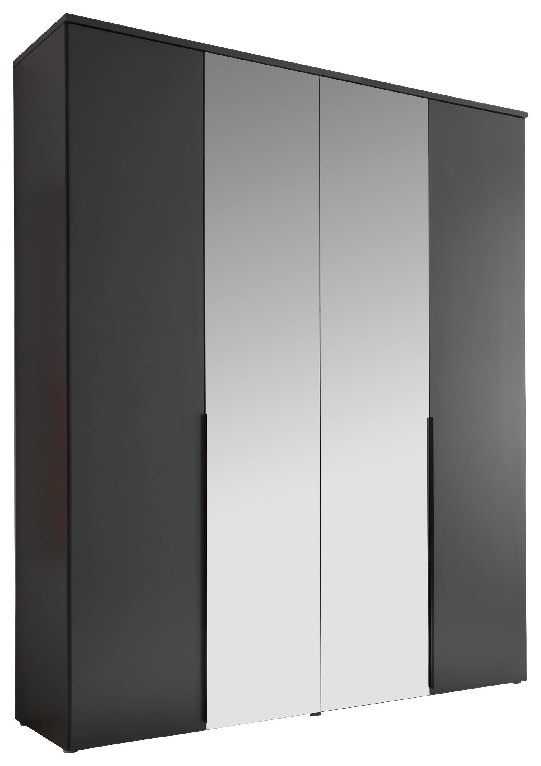 DREHTÜRENSCHRANK 180/225/52 cm 4-türig Graphitfarben  - Graphitfarben/Schwarz, MODERN, Glas/Holzwerkstoff (180/225/52cm) - MID.YOU
