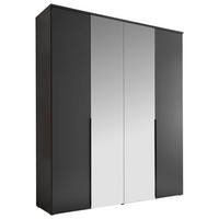 DREHTÜRENSCHRANK 180/225/52 cm 4-türig Graphitfarben  - Graphitfarben/Schwarz, MODERN, Glas/Holzwerkstoff (180/225/52cm) - MID.YOU