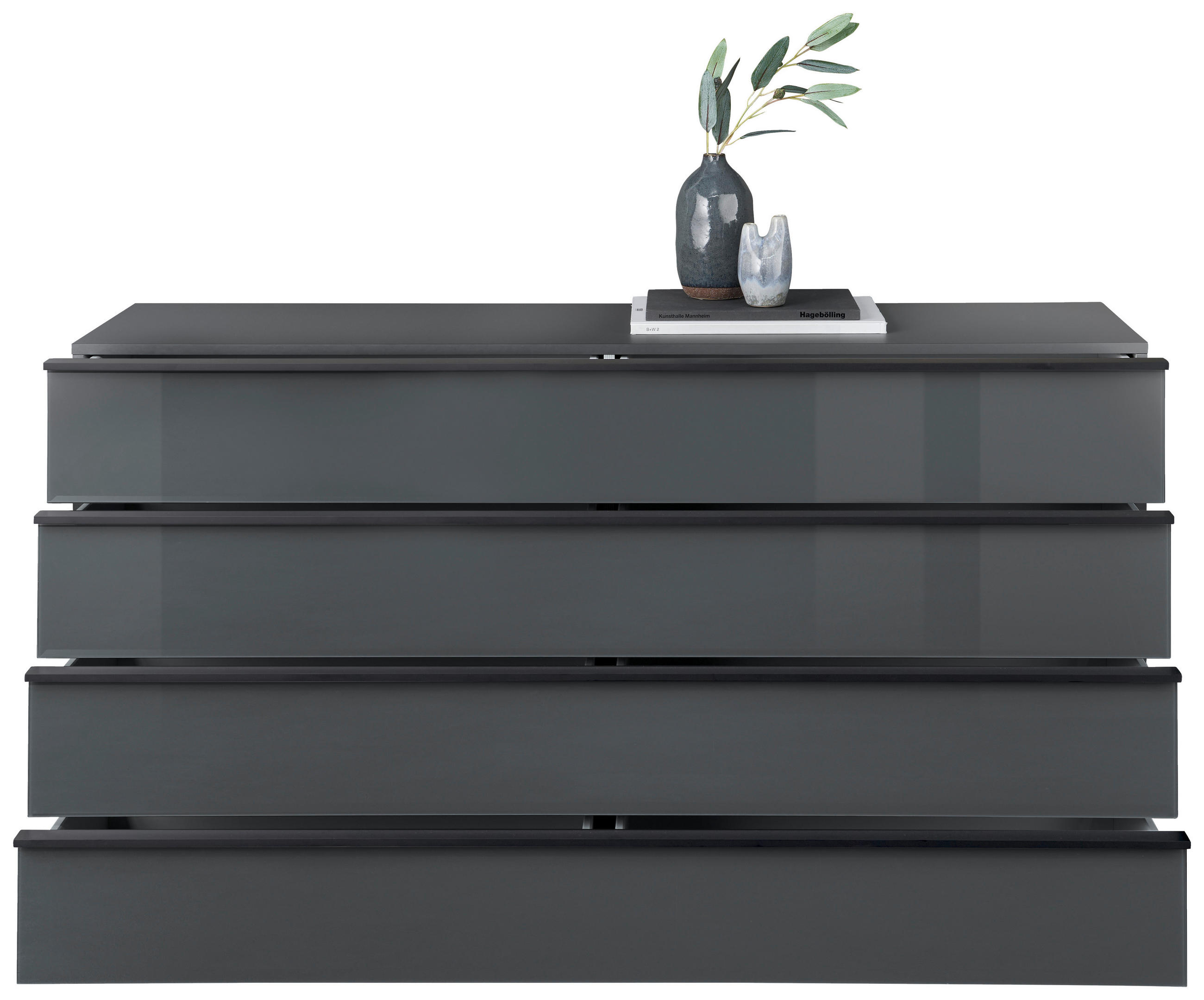 SIDEBOARD  in 149/82/42 cm  - Schwarz/Grau, MODERN, Glas/Holzwerkstoff (149/82/42cm) - Musterring