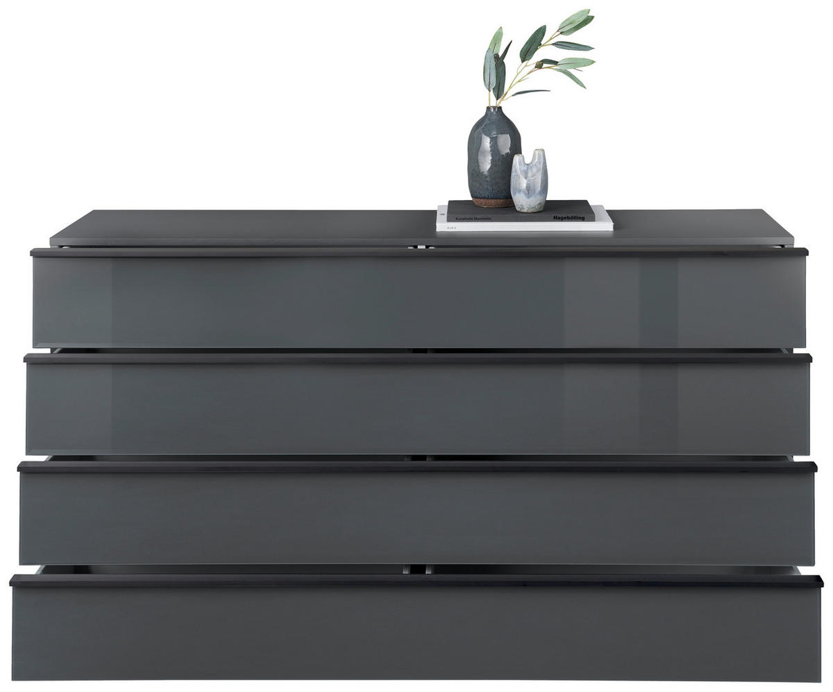 SIDEBOARD  in 149/82/42 cm  - Schwarz/Grau, MODERN, Glas/Holzwerkstoff (149/82/42cm) - Musterring