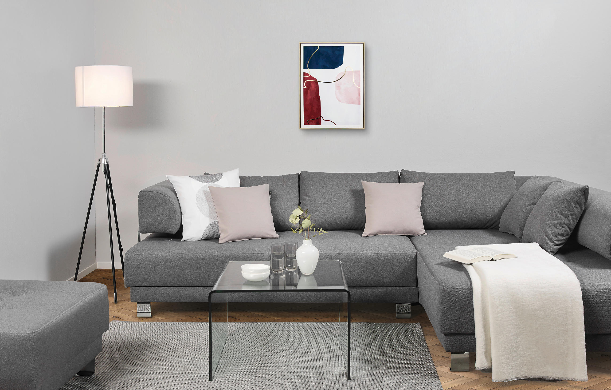 BILD Abstraktes 45/60 cm  - Hellbraun/Bordeaux, Trend, Holzwerkstoff/Kunststoff (45/60cm) - Monee