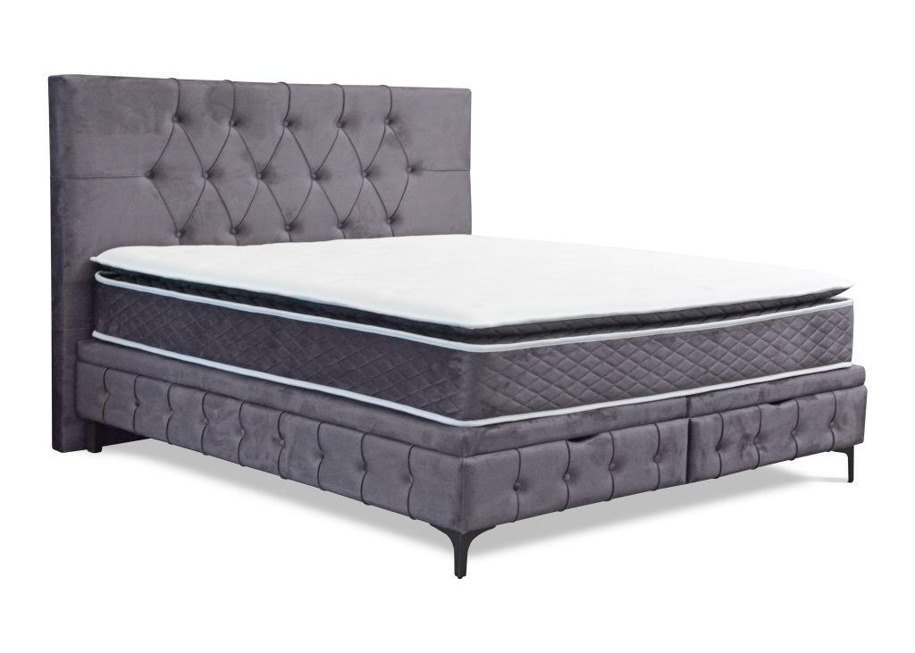 BOX KREVET 180/200 cm     siva  - siva/crna, Moderno, drvni materijal/drvo (180/200cm) - Hom`in