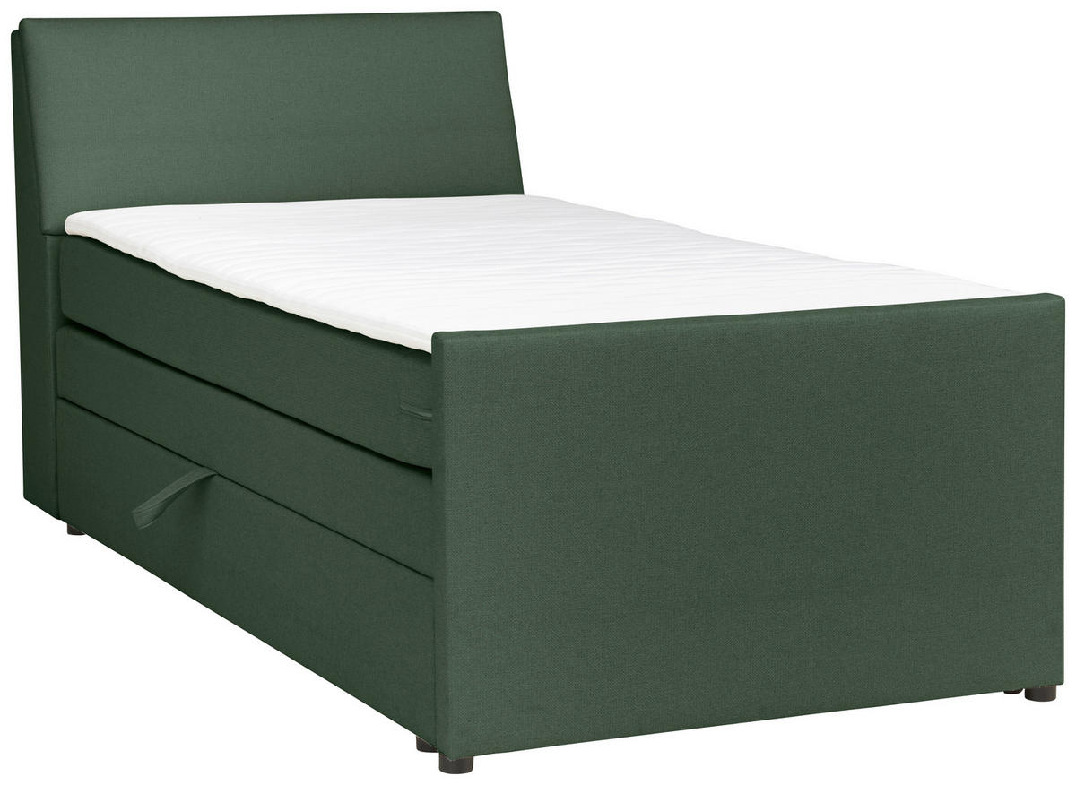 BOXSPRINGBETT 120/200 cm  in Grün  - Schwarz/Grün, MODERN, Holz/Textil (120/200cm) - MID.YOU