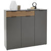 SCHUHSCHRANK Graphitfarben, Eichefarben  - Eichefarben/Schwarz, Design, Holzwerkstoff/Kunststoff (135/120/40cm) - Voleo