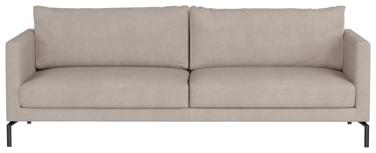 3,5-SITS SOFFA i flatväv beige  - beige/svart, Klassisk, metall/trä (228/85/93cm) - Hom`in