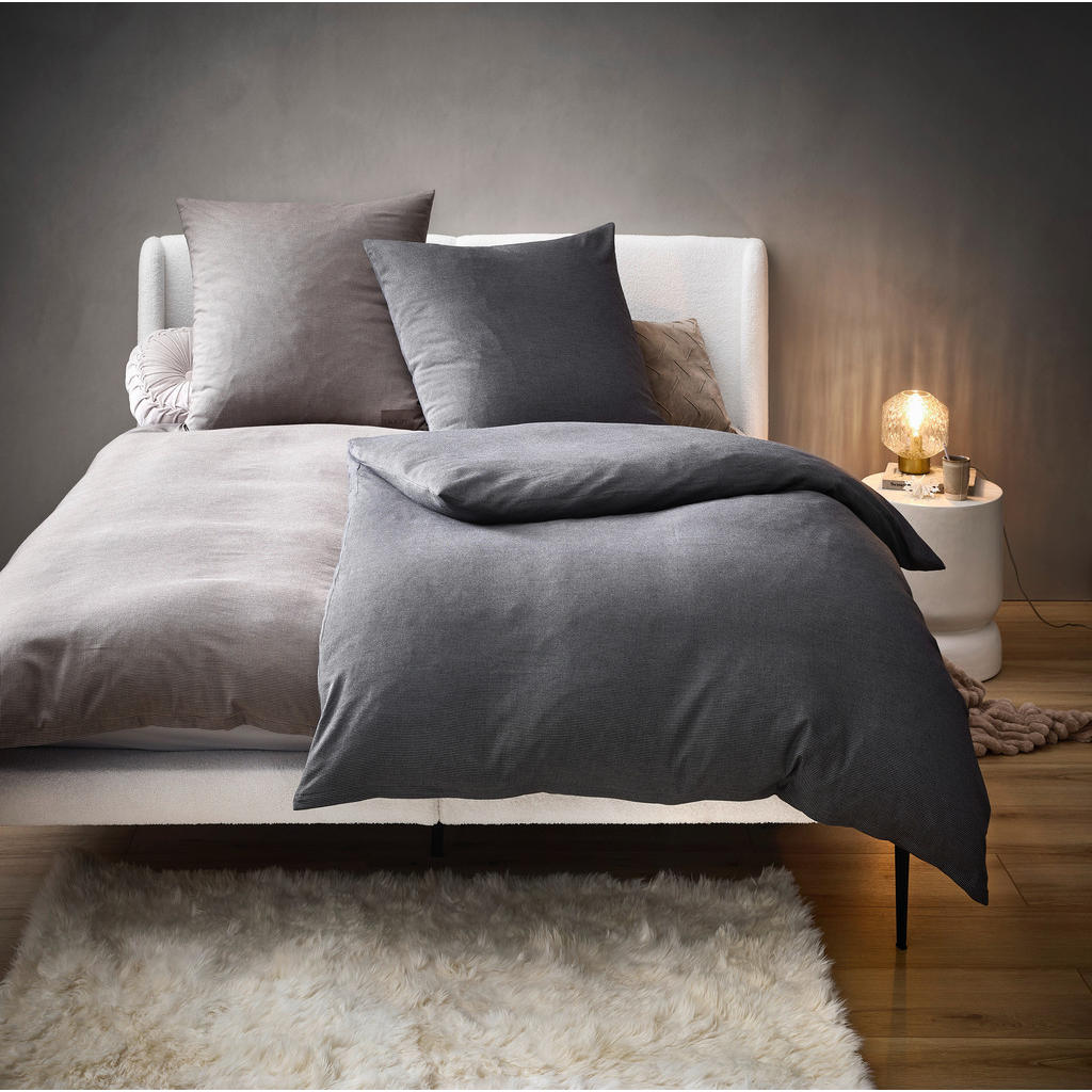 Thumbnail - Joop! Bettwäsche Joop! Soft, Anthrazit, Textil, Karo, 135x200 cm, Oeko-Tex® Standard 100, pflegeleicht, schadstoffgeprüf...