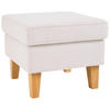 HOCKER in Textil Weiss  - Weiss/Eichefarben, Design, Holz/Textil (55/44/55cm) - MID.YOU
