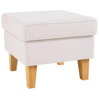 HOCKER Textil Weiss  - Weiss/Eichefarben, Design, Holz/Textil (55/44/55cm) - MID.YOU