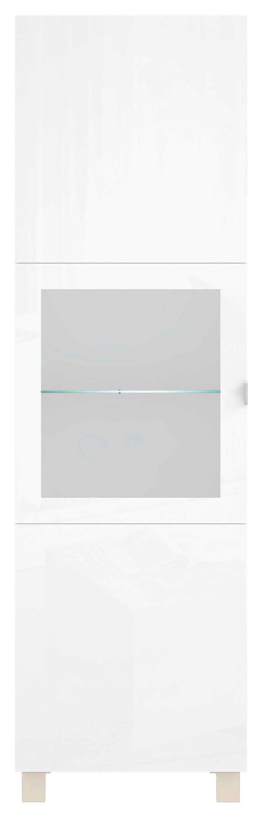 VITRINE in Weiß  - Edelstahlfarben/Champagner, Design, Glas/Holzwerkstoff (60/203,5/41,5cm) - Hom`in