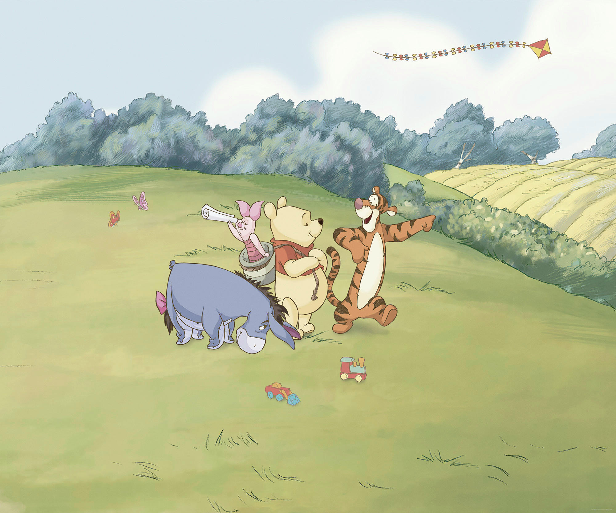 FOTOTAPETE WINNIE THE POOH ADVENTURE  - Naturfarben, Design, Textil (300/250cm) - Disney